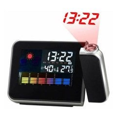Masaüstü Saat-Projektör-Renkli Ekran ile Dijital Çalar Saat-Projeksiyon Saat-Çok fonksiyonlu Hava Takvim Zamanı- Led Dijital Saat Projektörü