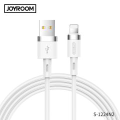 Joyroom S-1224N2 1.2M 2.4A iPhone USB-Lightning Silikon Data ve Şarj Kablosu Beyaz