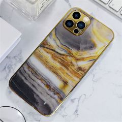 İphone 13 Pro Marble Case Mermer Desenli Cam Telefon Kılıfı