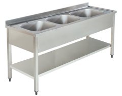 Evye Bulaşık Yıkama 3'lü Evye Etekli 150x60x85 cm
