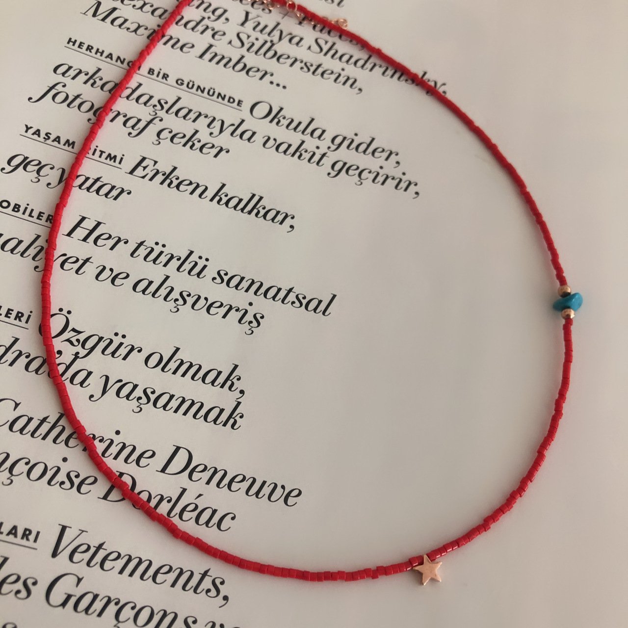 Turquoise Stone Coral Necklace