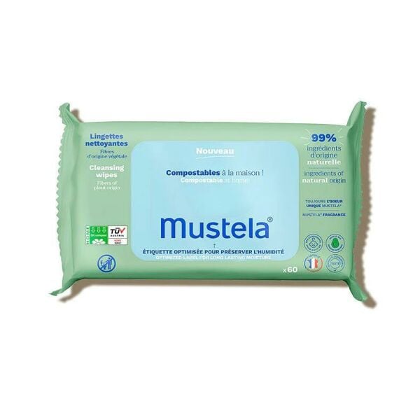 Mustela Kompost Edilebilir Islak Mendil 60 Yaprak