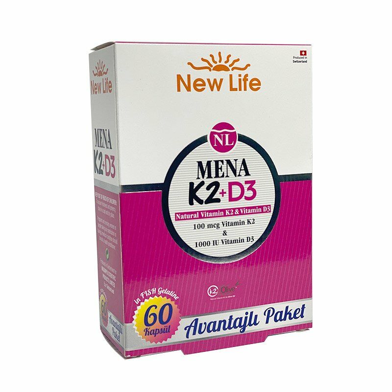 New Life Mena K2 + D3 Avantaj Paketi 60 Kapsül