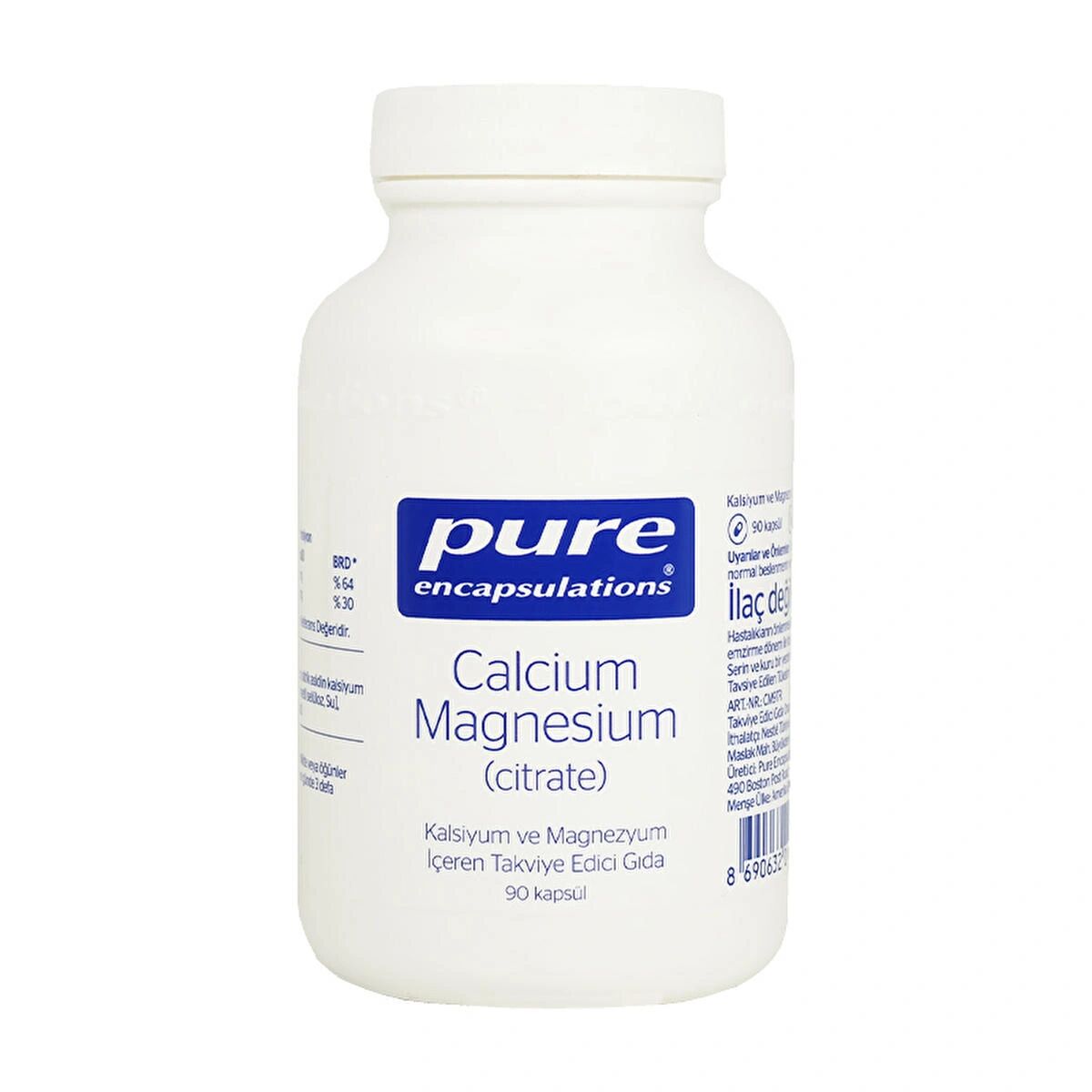 Pure Encapsulations Calcium Magnesium Citrate Aromasız 90 Kapsül