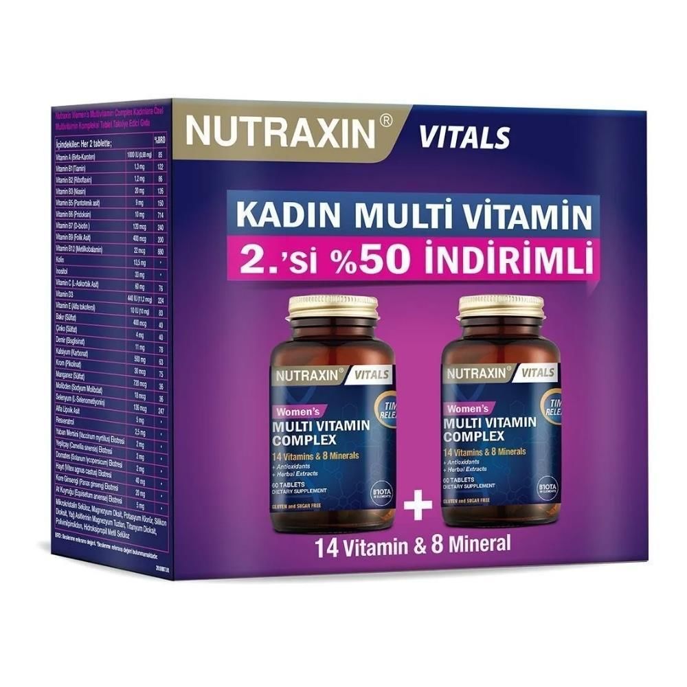 Nutraxin Multivitamin Kadın 120 Tablet - 2.si % 50 İndirimli