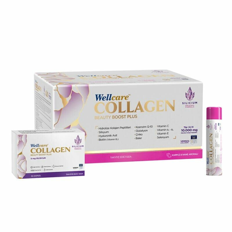 Wellcare Collagen Beauty Plus 10000 mg Karpuz & Nane Aromalı Likit Form 30 Tüp