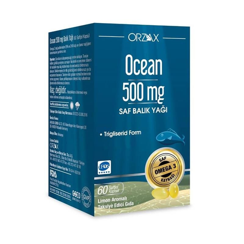 Ocean 500 mg Balık Yağı 60 Kapsül