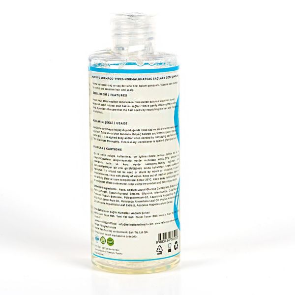 Nonsive Shampoo Type1 Normal ve Hassas Saçlara Özel Şampuan 250 ml
