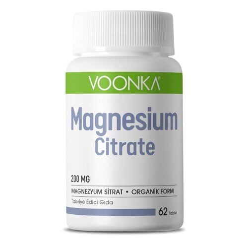 Voonka Magnesium Citrate 200 mg (Magnezyum Sitrat) 62 Tablet