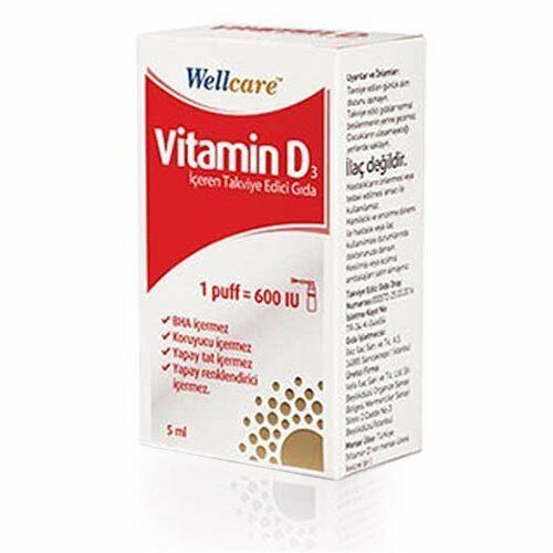 Wellcare Vitamin D3 600 IU 5 ml Spray