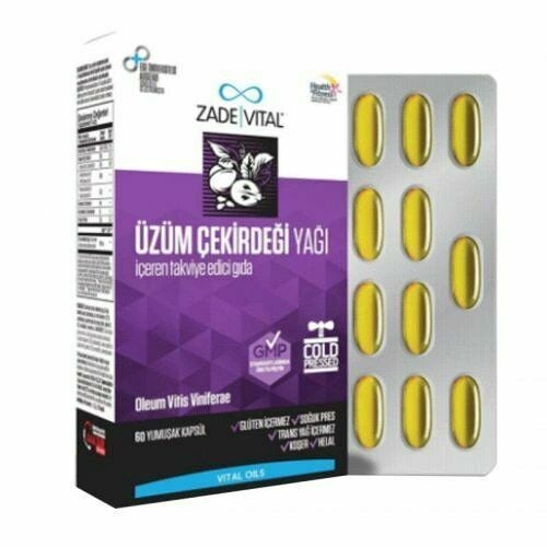 Zade Vital Üzüm Çekirdeği Yağı 60 Kapsül/ 500mg