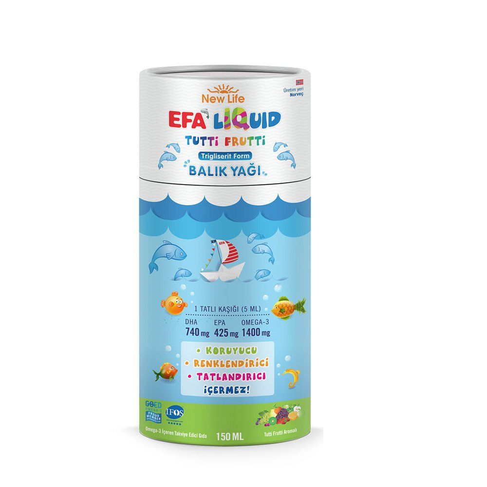 New Life EFA Liquid Tutti Frutti Balık Yağı Şurubu 150ml