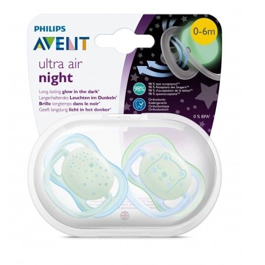 Philips Avent Gece Emzik SCF376/11 0-6 m Ultra Air Karanlıkta Parlar - Erkek