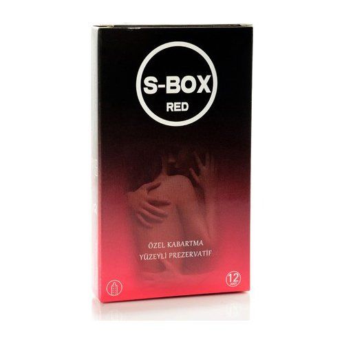 S-Box Red Kabartma Yüzeyli Prezervatif 12 li
