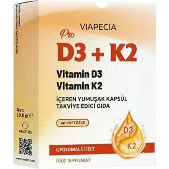 Viapecia Pro D3K2 60 Kapsül