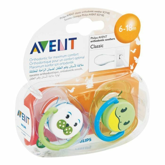 Avent 6-18 Ay Silikon Emzik İkilii Hayvan Desenli