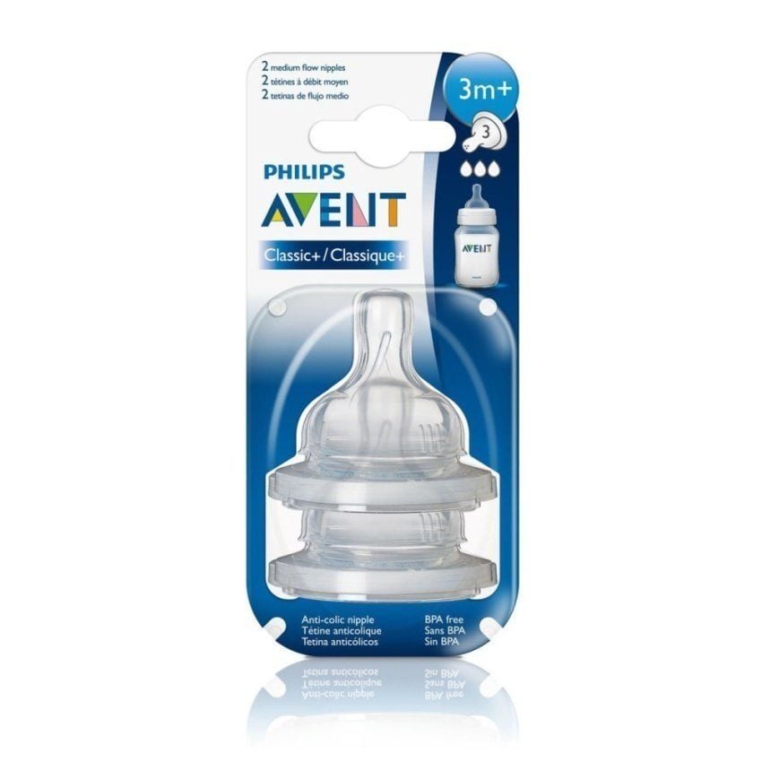 Avent Biberon Emziği No:3 2li / Orta Akış Silikon 3m+ Scf633/27