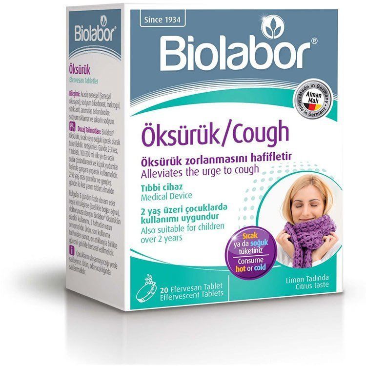 Biolabor Öksürük/Cough Efervesan 20 Tablet