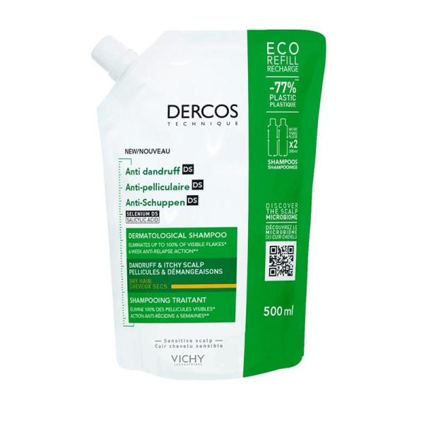 Vichy Dercos Yedek Anti Dandruff Kepek Karşıtı Şampuan 500ml - Kuru Saçlar