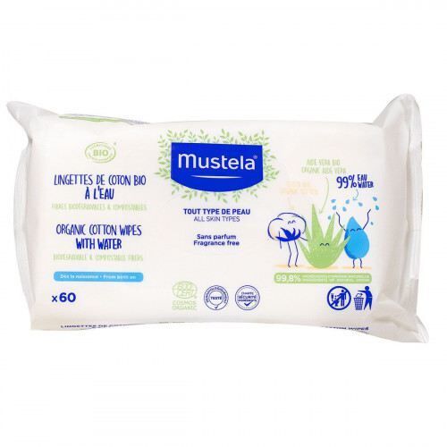 Mustela Organic Cotton Wipes 60lı Islak Mendil