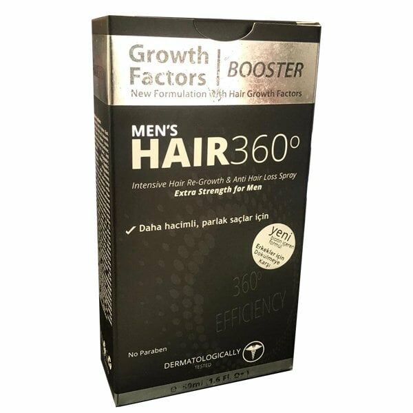 Hair 360 Men Booster Growth Factors Hair Spray 50ml Erkekler için Saç Spreyi