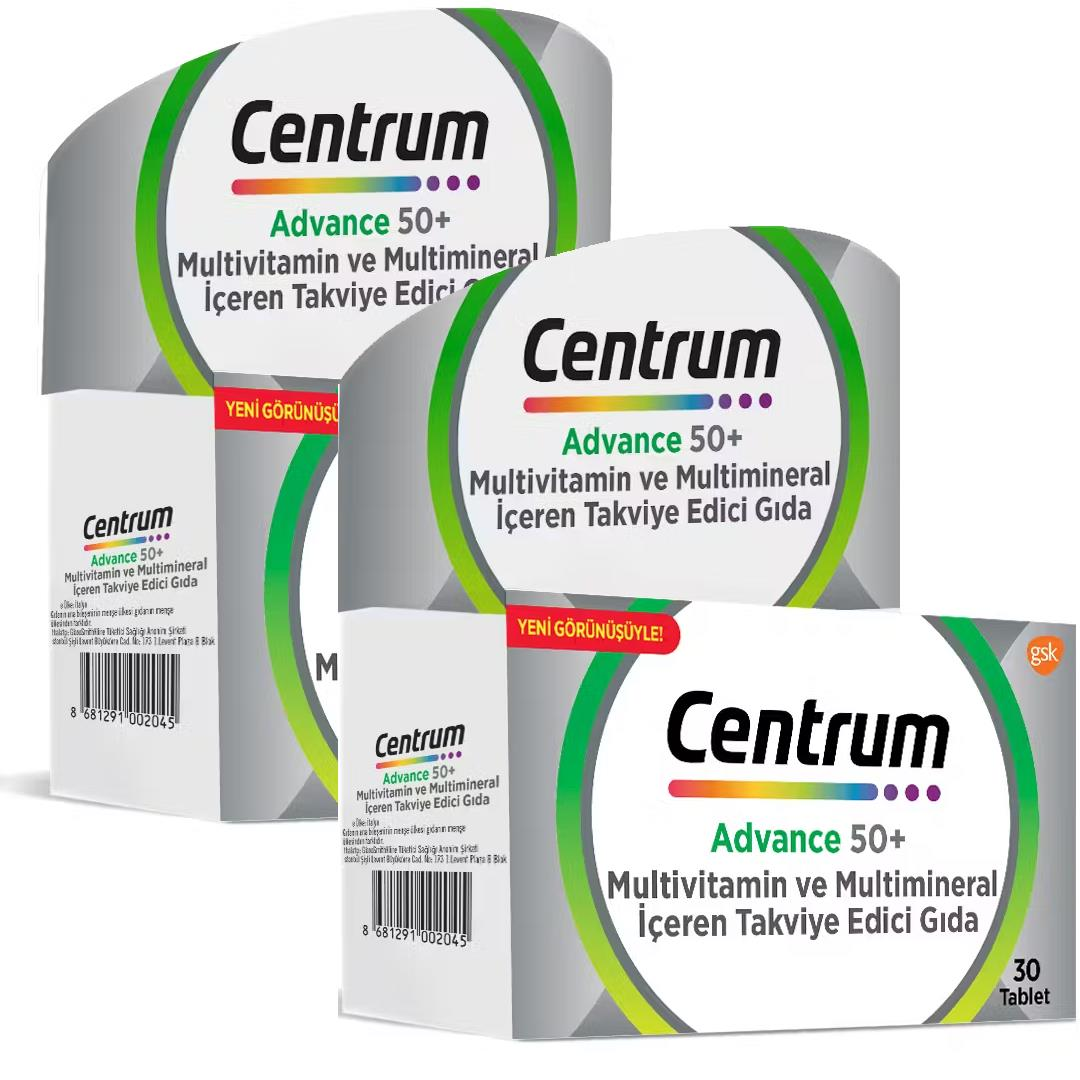 Centrum Advance 50+ Multivitamin 30 Tablet 2'li Paket