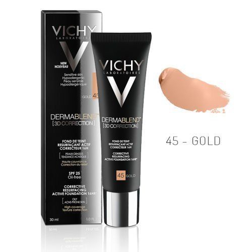 Vichy Dermablend 3 Boyutlu Düzeltici Fondöten 45 Gold 30 ml