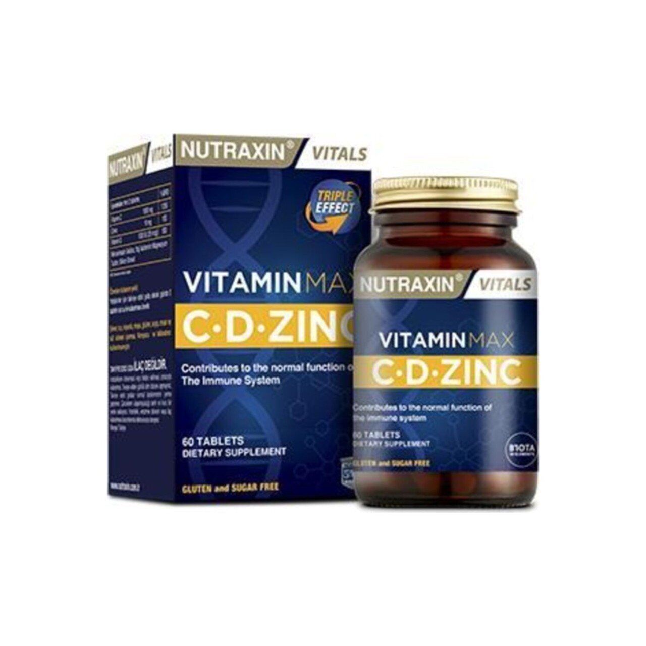 Nutraxin Vitamin Max C + D Zinc 60 Tablet