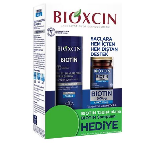 Bioxcin Biotin 5000mcg 60 Tablet + Şampuan Hediye