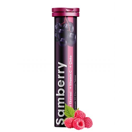 Samberry Kara Mürver Ekstresi + Vitamin C + Çinko 20 Efervesan