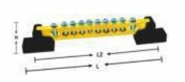 Pano Topraklama Klemensleri Ayaklı (6x8 mm kesit) 4 Delikli