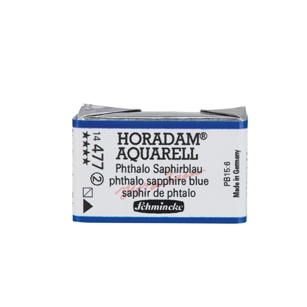 Schmincke Horadam Aquarell Artistik Sulu Boya Tam Tablet Seri 2 477 phthalo sapphire blue