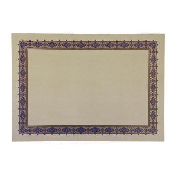 Tezhipli İçi Boş -34 Mohamad Badawi Alktifani A3 Tıpkı Basım (DİLİMLİ DESENLİ-ULTRAMARİN - GOLD)