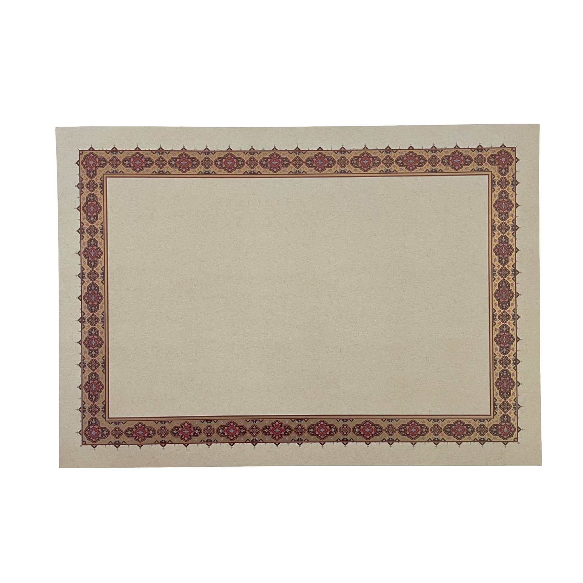 Tezhipli İçi Boş -35 Mohamad Badawi Alktifani A3 Tıpkı Basım (DİLİMLİ DESENLİ- BORDO - GOLD)