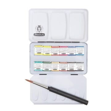 Schmincke Horadam Aquarell Metal Kutu 12'li Yarım Tablet 74012