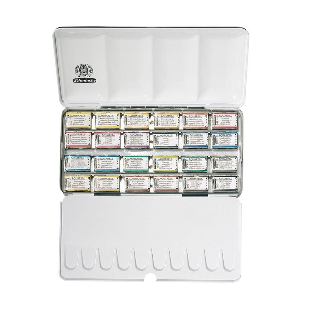 Schmincke Horadam Aquarell Metal Kutulu 24'lü Tam Tablet 74324