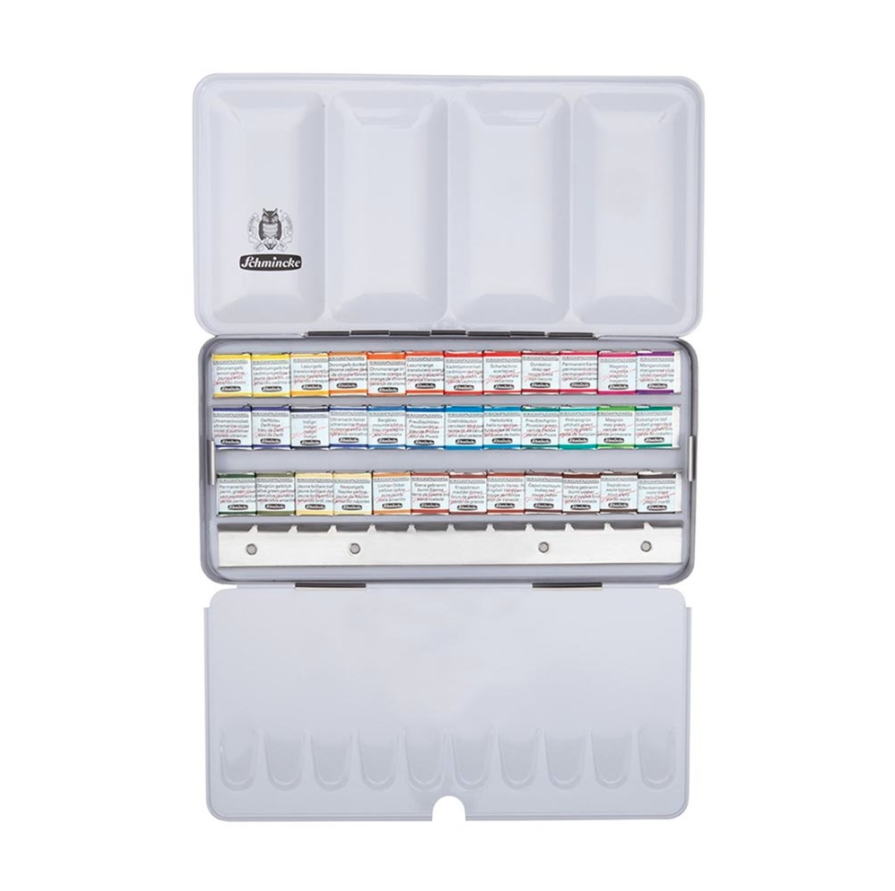 Schmincke Horadam Aquarell 36'lı Yarım Tablet Metal Set  Sulu Boya 74436