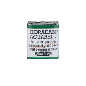 Schmincke Horadam Aquarell Artistik Sulu Boya Yarım Tablet Seri 2 534 permanent green olive