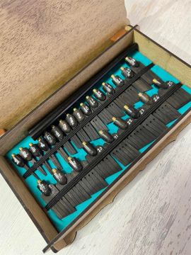 TiryakiArt Şaklı Abanoz Profesyonel Kalem Seti 1-25  MM KAPALI