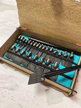 TiryakiArt Şaklı Abanoz Profesyonel Kalem Seti 1-25  MM KAPALI