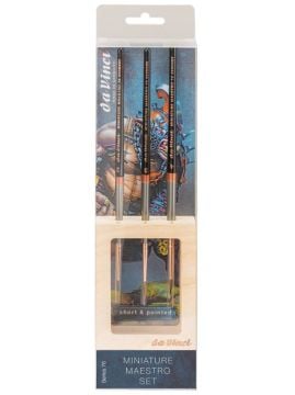 Da Vinci Seri 76 Kızıl Samur Kılı Yuvarlak Tezhip ve Sulu Boya Fırçası Seti Miniature Maestro