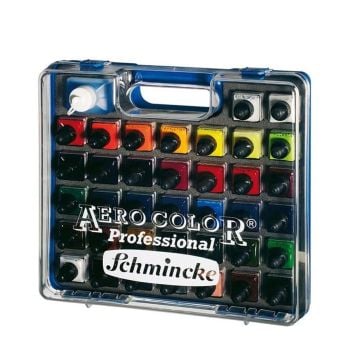 Schmincke Aerocolor Professional Kutulu Boya Seti 37 x 28 ml + Aeroclean Temizleyici 81136