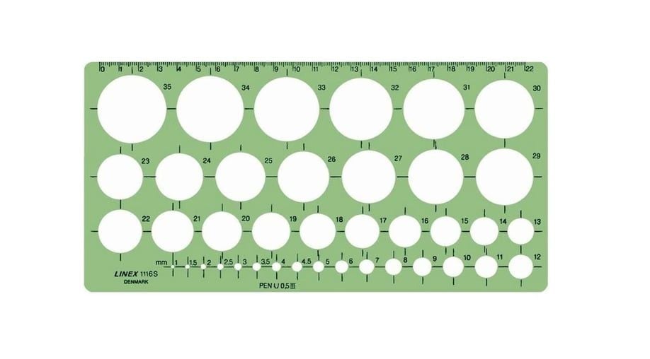 Linex Yuvarlak Şablon Cetvel 1116S