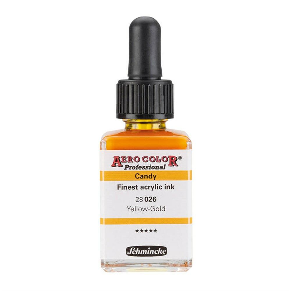 Schmincke Aerocolor Akrilik Mürekkep candy 28 ml 026 Yellow Gold