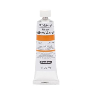 Schmincke 674 translucent golden yellow Primacryl Artist Akrilik Boya 35 ml Seri 1