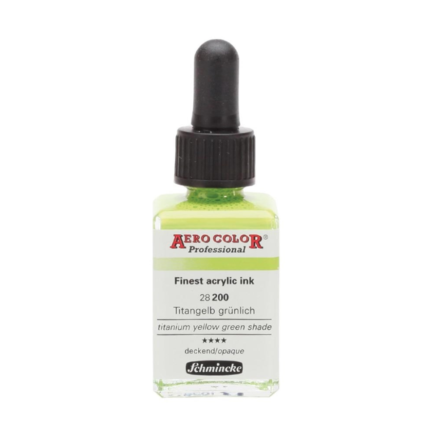 Schmincke Aerocolor Akrilik Mürekkep 28 ml 200 Titanium Yellow Green Shade