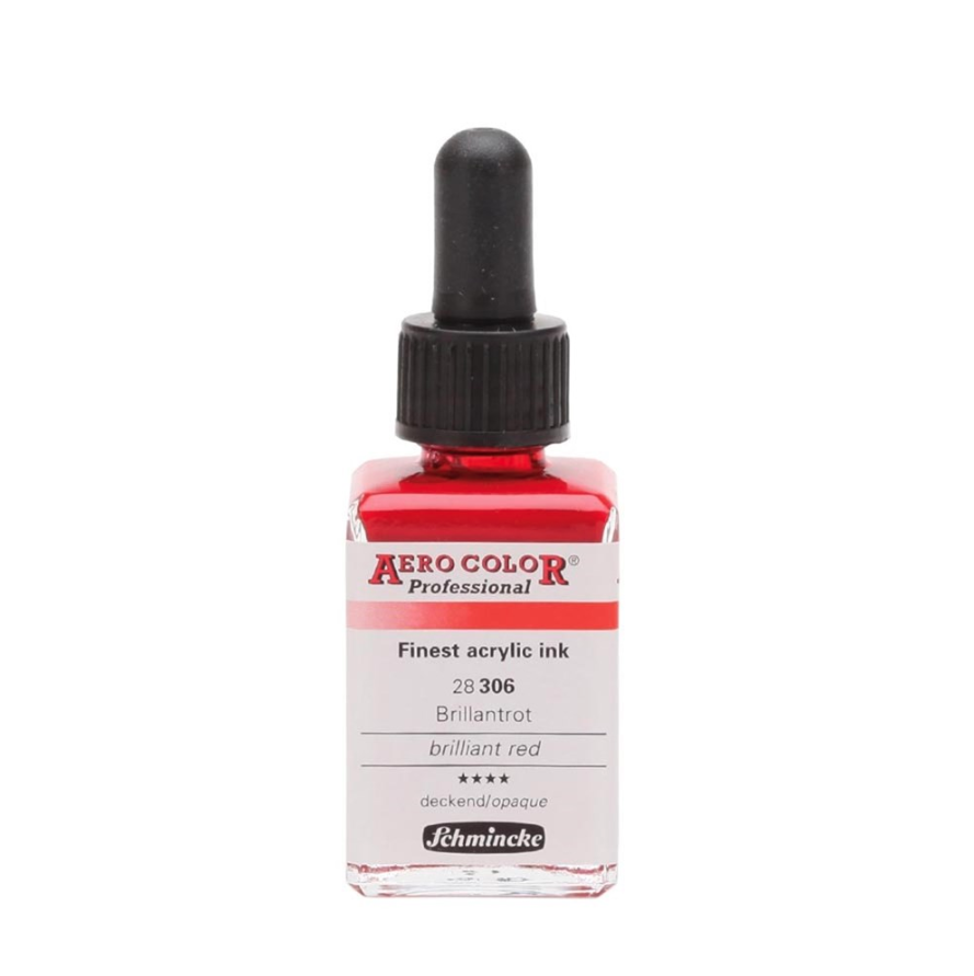 Schmincke Aerocolor Akrilik Mürekkep 28 ml 306 Brilliant Red