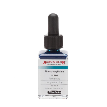 Schmincke Aerocolor Akrilik Mürekkep 28 ml 406 Turquoise Blue