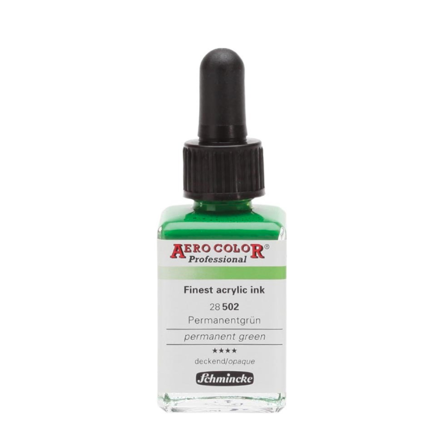 Schmincke Aerocolor Akrilik Mürekkep 28 ml 502 Permanent Green