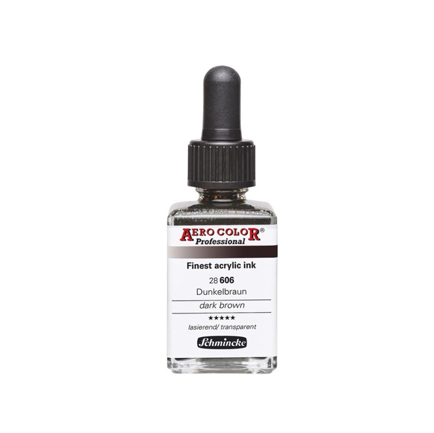 Schmincke Aerocolor Akrilik Mürekkep 28 ml 606 Dark Brown